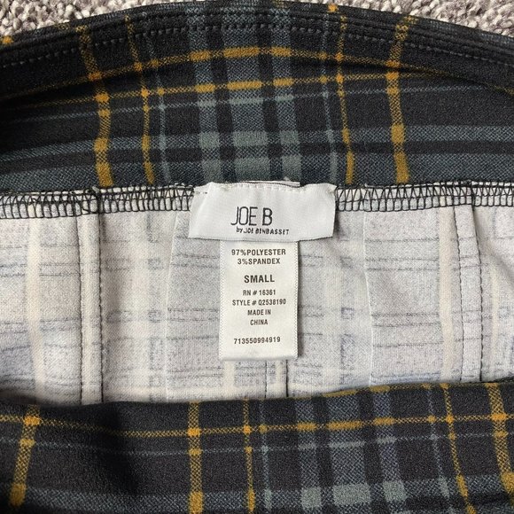 Joe B by Joe Benbasset Pleated Plaid Black Skirt Size Small - Picture 3 of 3